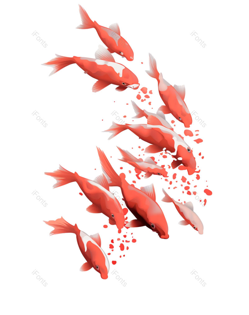 复古图片,元素元素,锦鲤PNG,文艺免抠素材